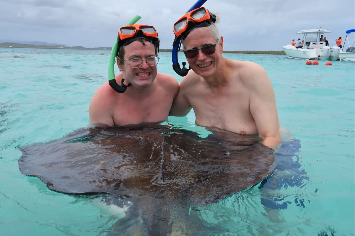 St johns swimming with Stingray's